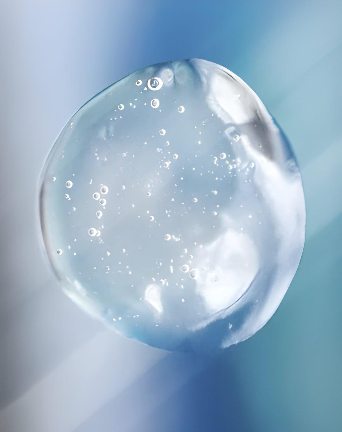 Eclat Soin aloe-based clarifying gel with a clear, bubbly texture for deep cleansing