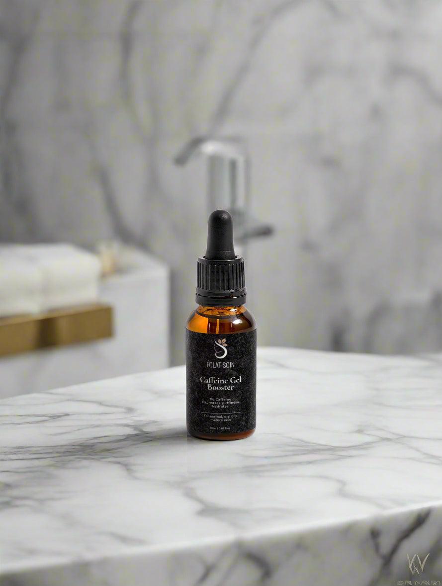 Eclat Soin Caffeine Gel Booster in Amber Bottle Designed for Enhanced Skin Care