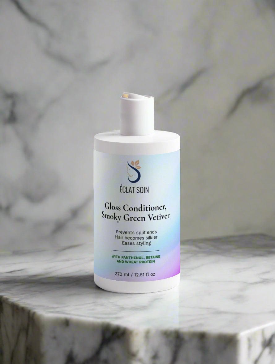 Eclat Soin Hair Nourishing Gloss Conditioner in Smoky Green Vetiver for smooth and nourished hair